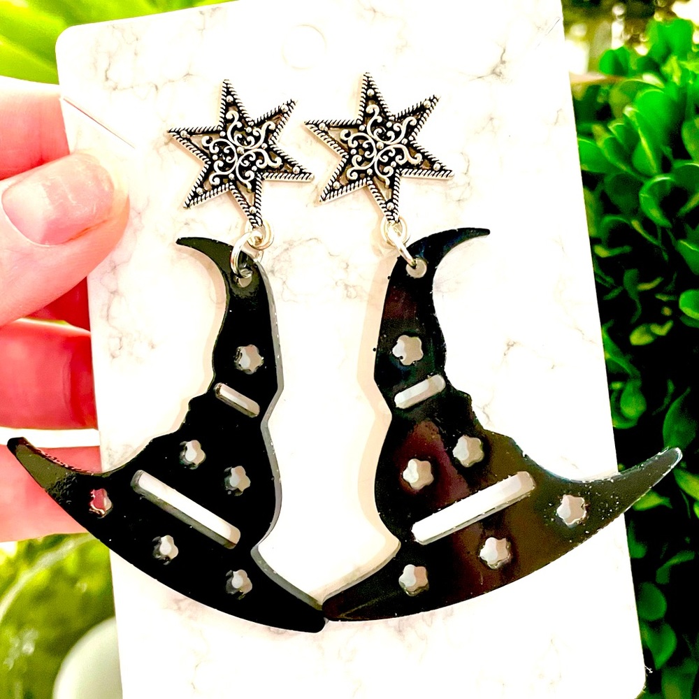 Star Witch Hat Acrylic Earrings